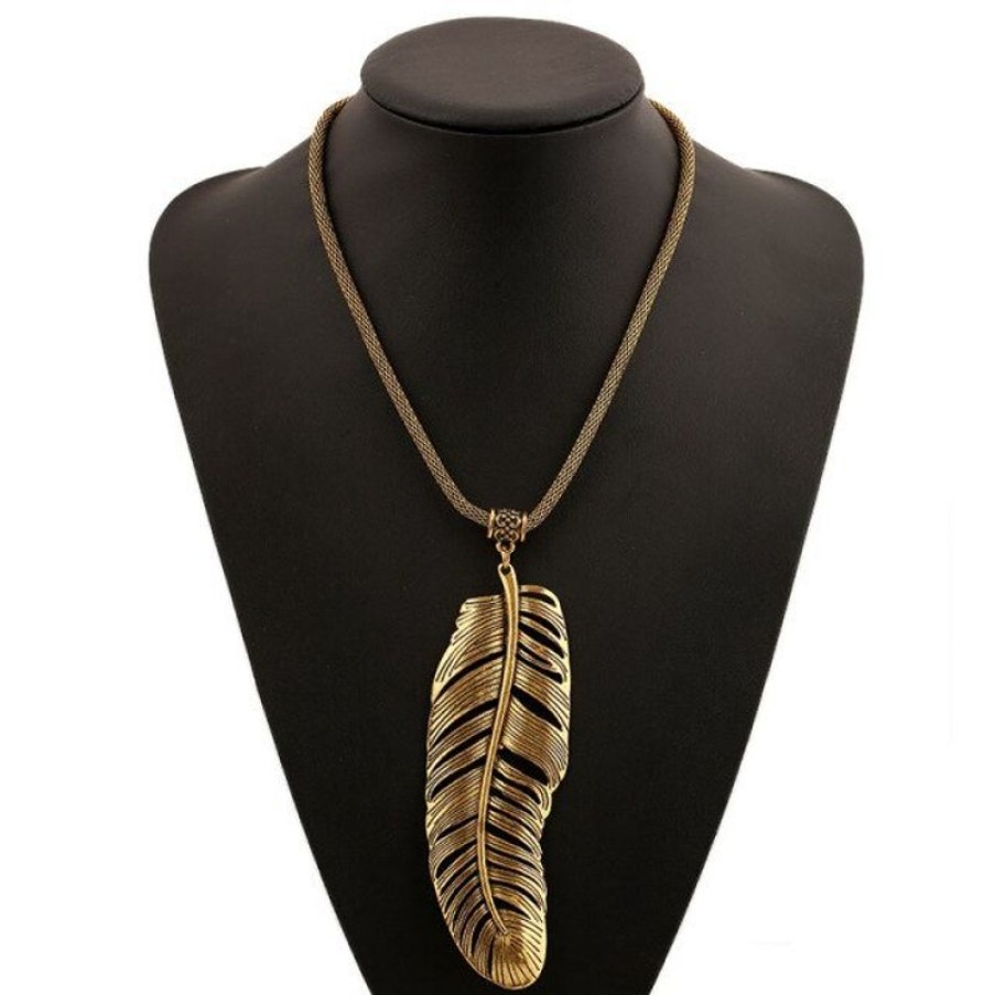 The Drag Queen Closet Necklace Drag Feather ( En Or Y) | Necklaces