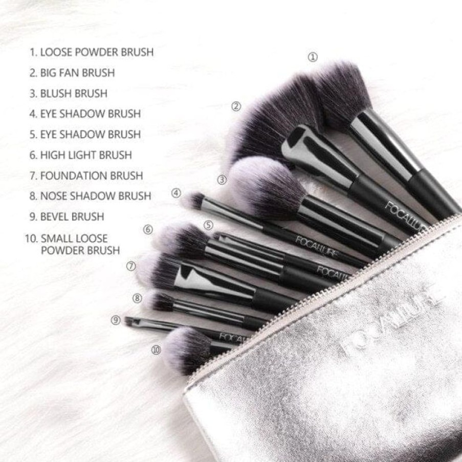 The Drag Queen Closet 10 Professional Makeup Brushes + Bag | Brushes + Tools